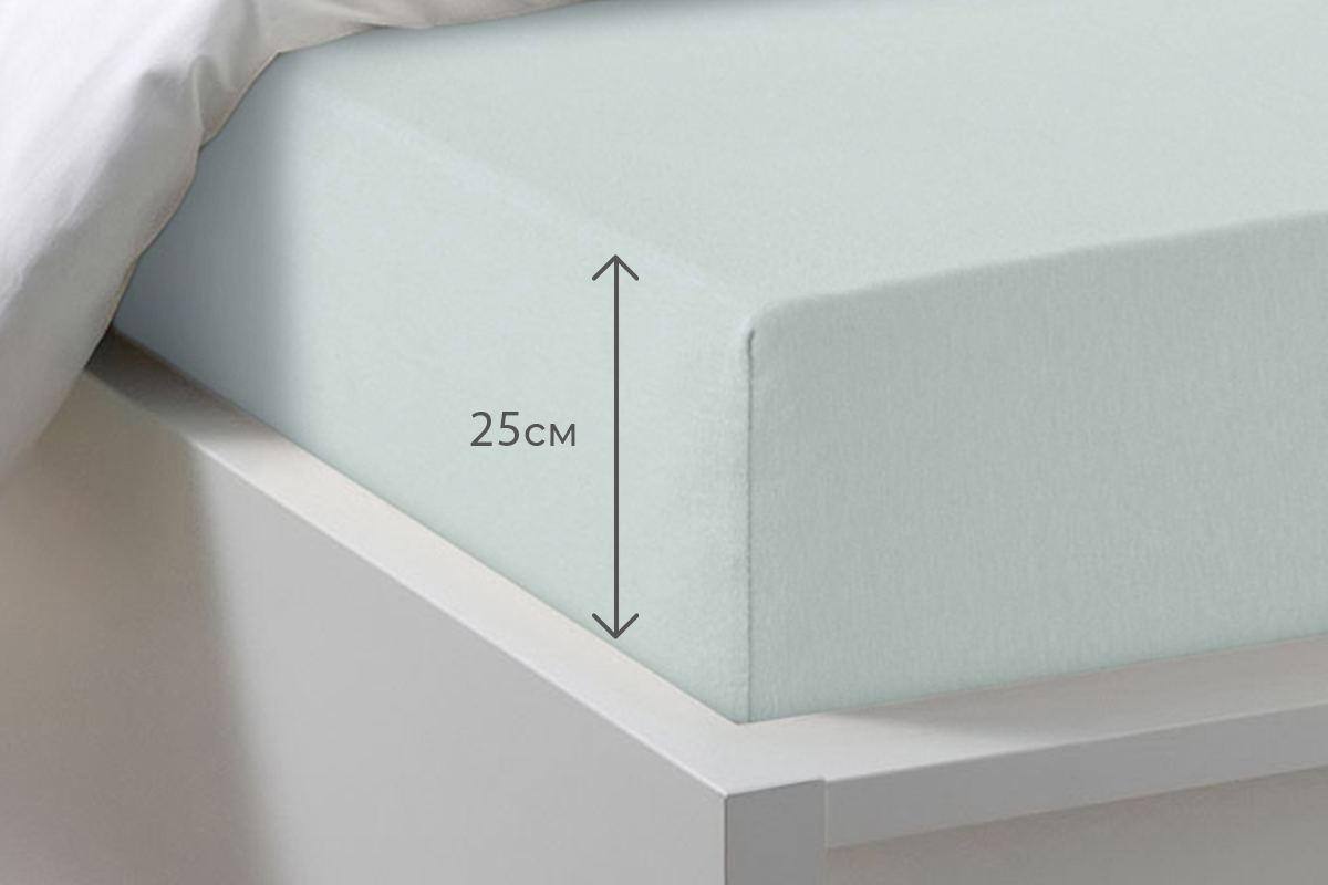 Простыня на резинке Трикотажная серая