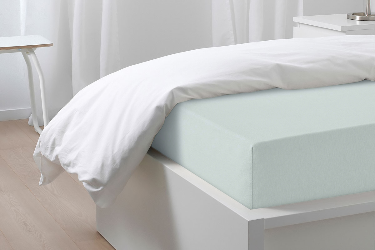 Простыня на резинке Трикотажная серая