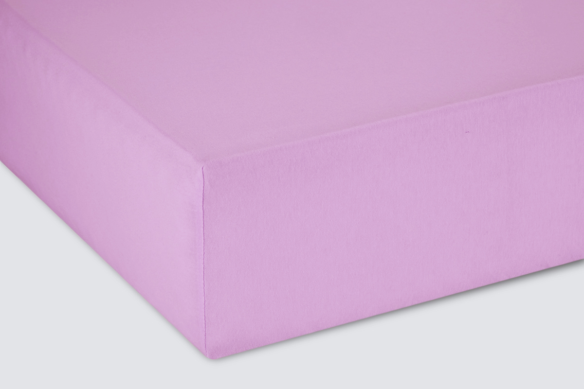 Простыня на резинке Трикотажная сиреневая