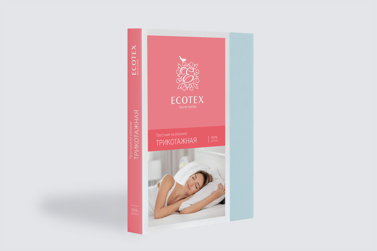 Простыня на резинке Трикотажная голубая