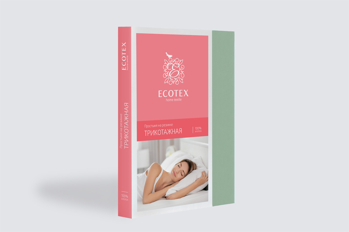 Простыня на резинке Трикотажная оливковая