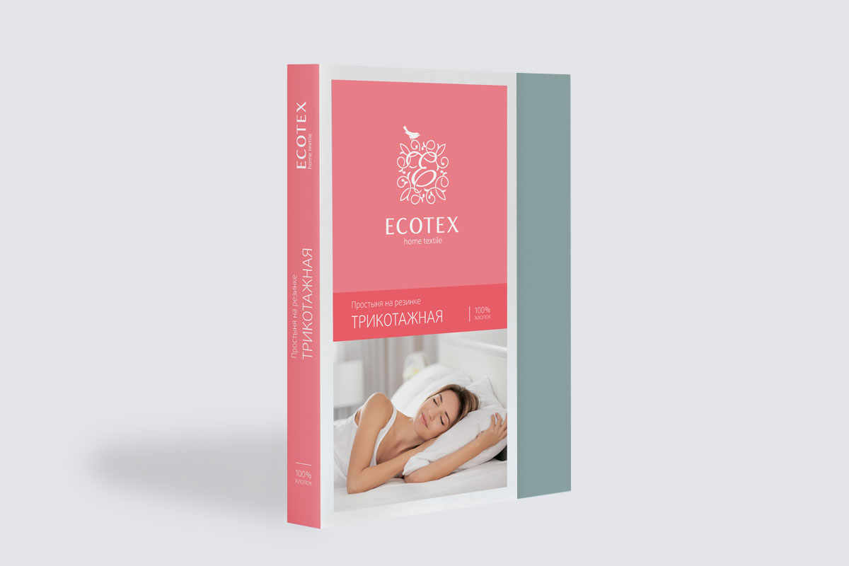 Простыня на резинке Трикотажная голубая ель