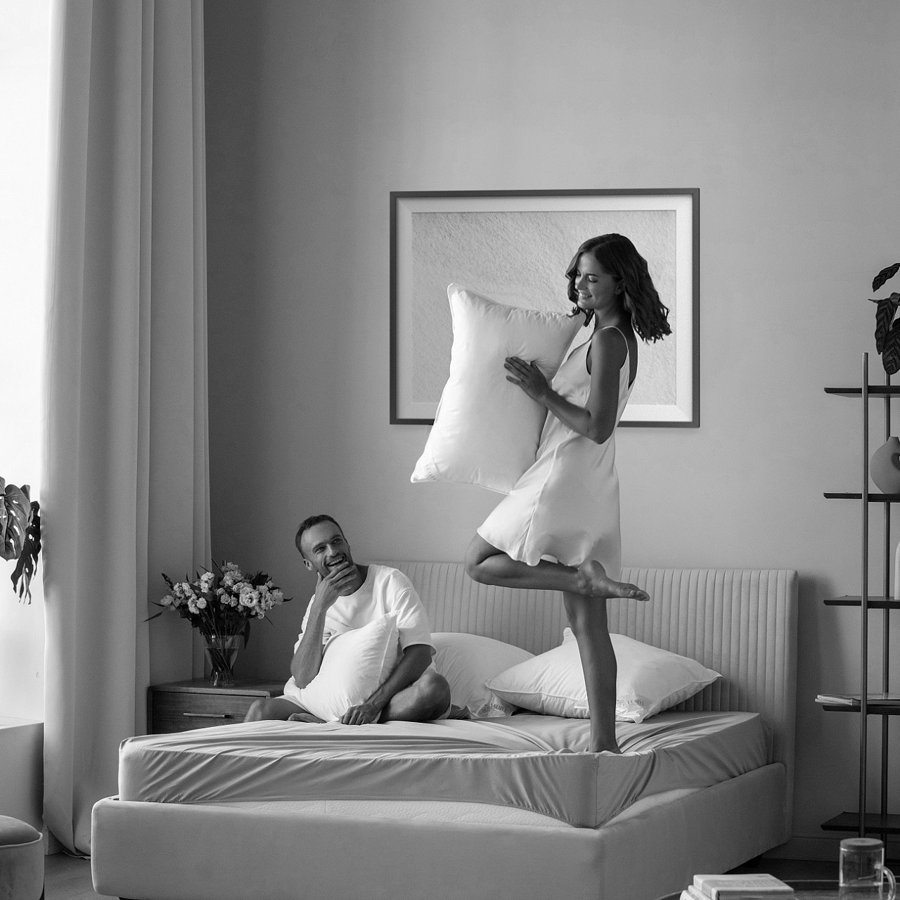 Простыня на резинке Трикотажная белая