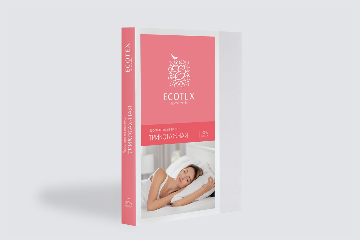 Простыня на резинке Трикотажная белая