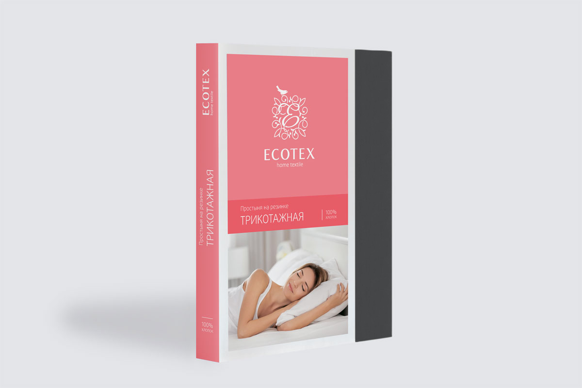 Простыня на резинке Трикотажная антрацит